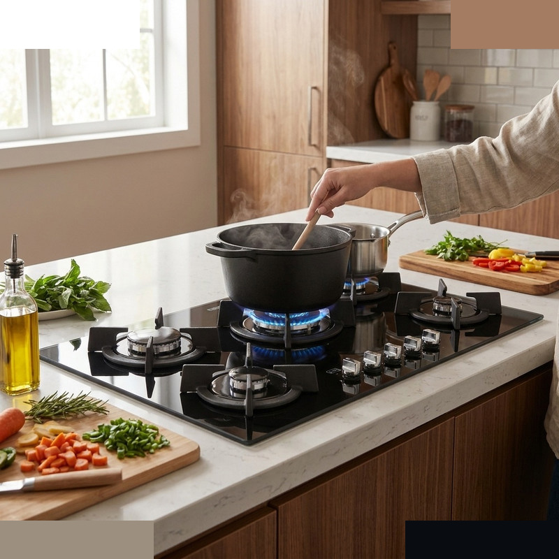 اجاق گاز صفحه ای پنج شعله استیل البرز مدل G-5904 اجاق گاز صفحه ای پنج شعله استیل البرز مدل G-5904