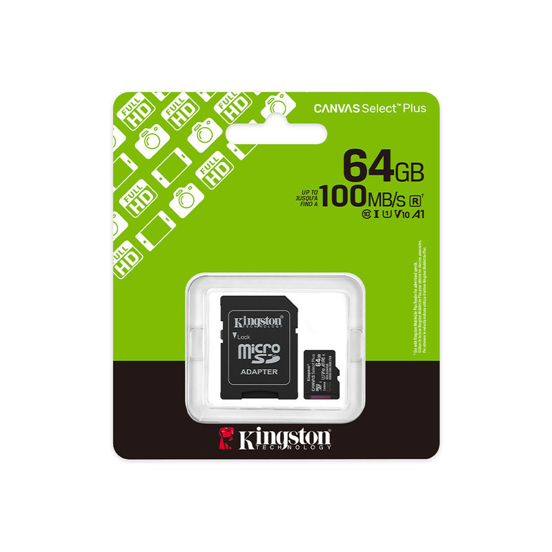 کارت حافظه microSDXC کینگستون مدل CANVAS کلاس 10 استاندارد UHS-I U1 سرعت 100MBps ظرفیت 64 گیگابایت به همراه تبدیل SD کارت حافظه microSDXC کینگستون مدل CANVAS کلاس 10 استاندارد UHS-I U1 سرعت 100MBps ظرفیت 64 گیگابایت به همراه تبدیل SD