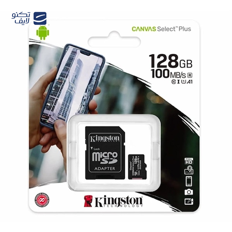 کارت حافظه microSDXC کینگستون مدل CANVAS کلاس 10 استاندارد UHS-I U1 سرعت 100MBps ظرفیت 128 گیگابایت به همراه تبدیل SD کارت حافظه microSDXC کینگستون مدل CANVAS کلاس 10 استاندارد UHS-I U1 سرعت 100MBps ظرفیت 128 گیگابایت به همراه تبدیل SD