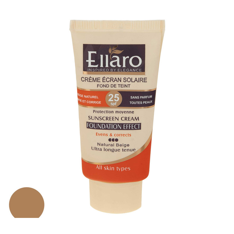 کرم ضد آفتاب رنگی الارو SPF25 سری Foundation Effect مدل Natural Beige مناسب انواع پوست تحت لیسانس حجم 40 میلی لیتر کرم ضد آفتاب رنگی الارو SPF25 سری Foundation Effect مدل Natural Beige مناسب انواع پوست تحت لیسانس حجم 40 میلی لیتر