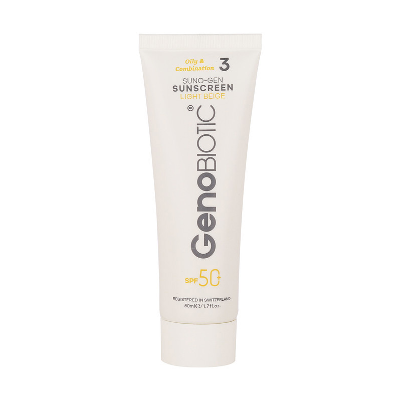 کرم ضدآفتاب رنگی ژنوبایوتیک SPF 50 مدل SUNO مناسب پوست های چربو حجم 50 میلی لیتر کرم ضدآفتاب رنگی ژنوبایوتیک SPF 50 مدل SUNO مناسب پوست های چربو حجم 50 میلی لیتر