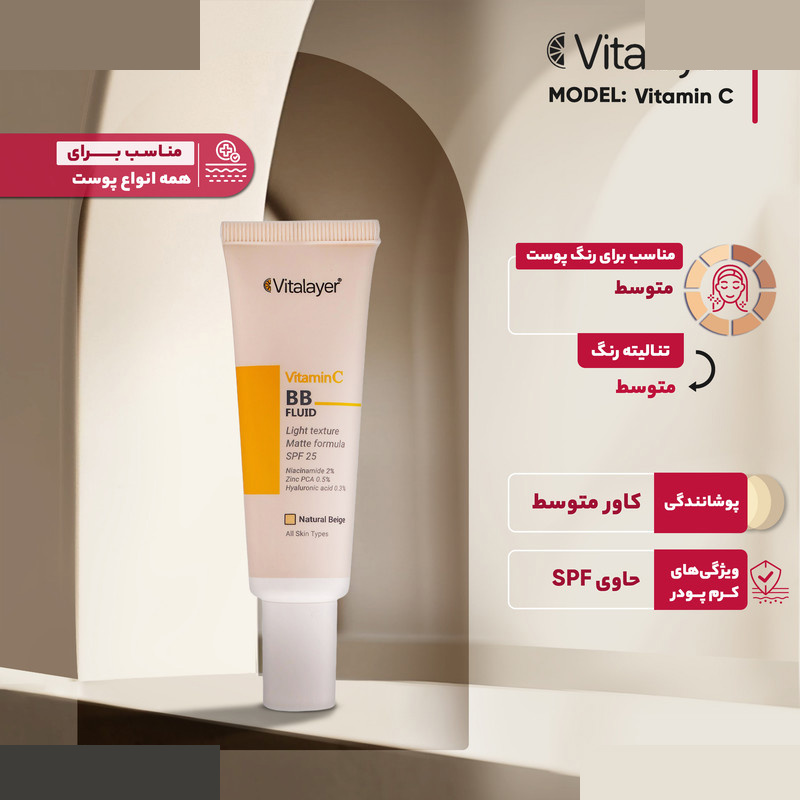 کرم پودر BB ویتالیر مدل Vitamin C حجم 30 میلی لیتر کرم پودر BB ویتالیر مدل Vitamin C حجم 30 میلی لیتر