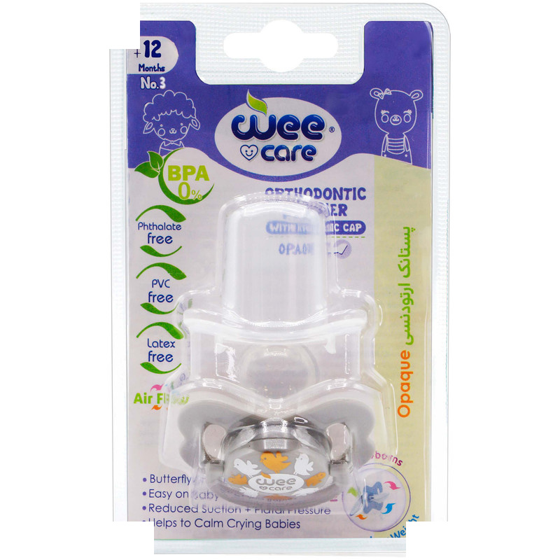 پستانک ارتودنسی وی کر مدل دربدار دسته دار مات چاپدار پروانه ای سایز 12+ ماه کد P126 پستانک ارتودنسی وی کر مدل دربدار دسته دار مات چاپدار پروانه ای سایز 12+ ماه کد P126
