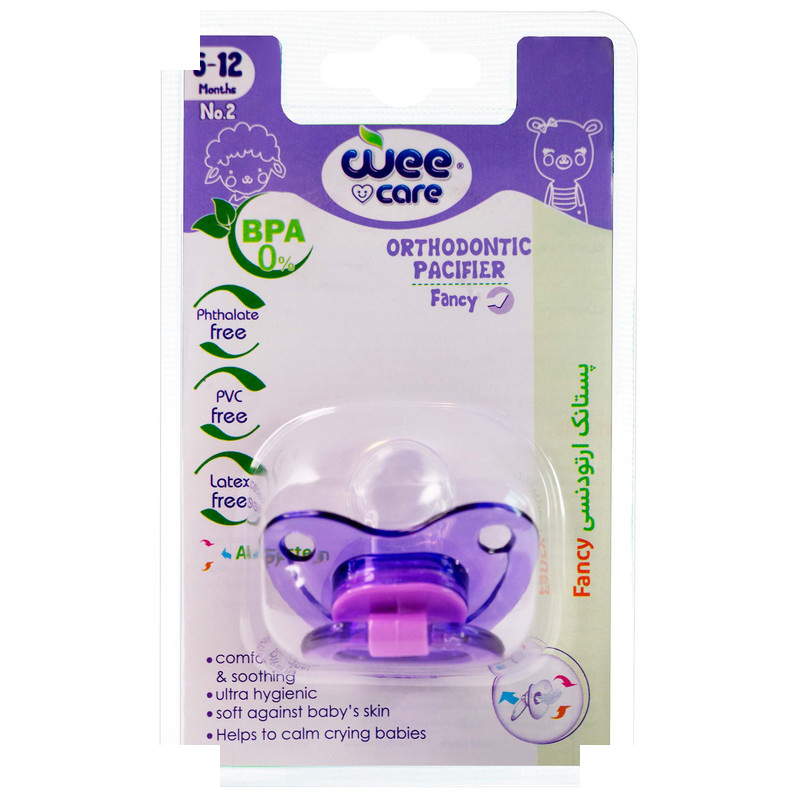 پستانک ارتودنسی وی کر مدل دسته دار fancy شفاف سایز 6-12 ماه کد P108 پستانک ارتودنسی وی کر مدل دسته دار fancy شفاف سایز 6-12 ماه کد P108