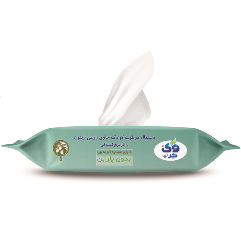 دستمال مرطوب کودک وی کر مدل عصاره آلوئه ورا و روغن زیتون بسته 20 عددی دستمال مرطوب کودک وی کر مدل عصاره آلوئه ورا و روغن زیتون بسته 20 عددی