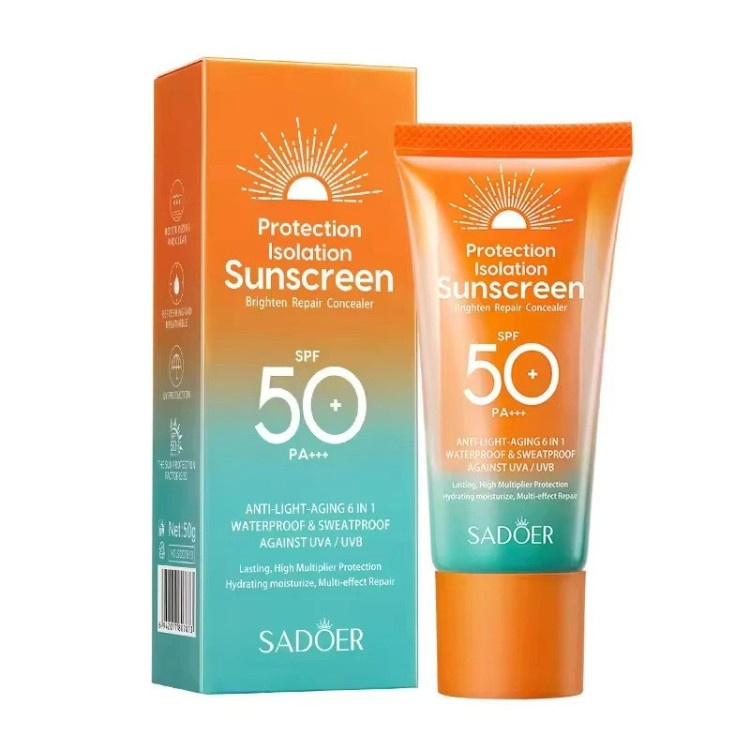 کرم ضد آفتاب سادور مدل 6 کاره SPF 50 وزن 50 گرم