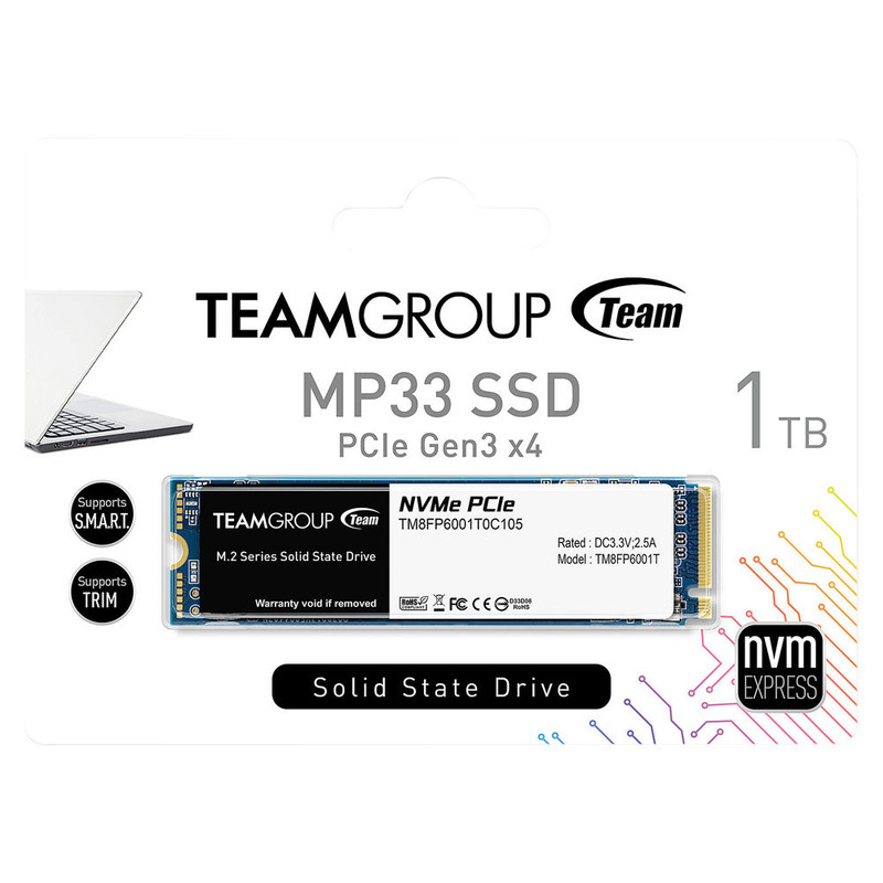 اس اس دی اینترنال تیم گروپ مدل M.2 MP33 ظرفیت 1 ترابایت اس اس دی اینترنال تیم گروپ مدل M.2 MP33 ظرفیت 1 ترابایت