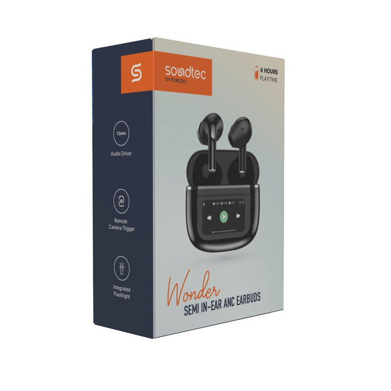 هندزفری بلوتوثی پرودو مدل Porodo Soundtec Wonder TWS Earphone with Touch Screen هندزفری بلوتوثی پرودو مدل Porodo Soundtec Wonder TWS Earphone with Touch Screen