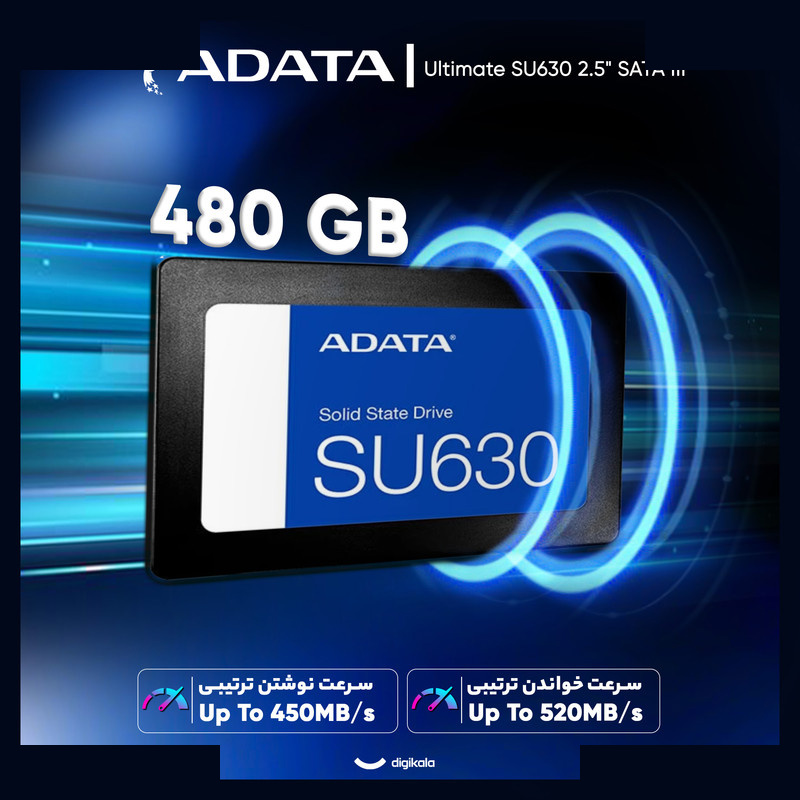 اس اس دی اینترنال SATA III ای دیتا مدل Ultimate SU630 ظرفیت 480 گیگابایت اس اس دی اینترنال SATA III ای دیتا مدل Ultimate SU630 ظرفیت 480 گیگابایت