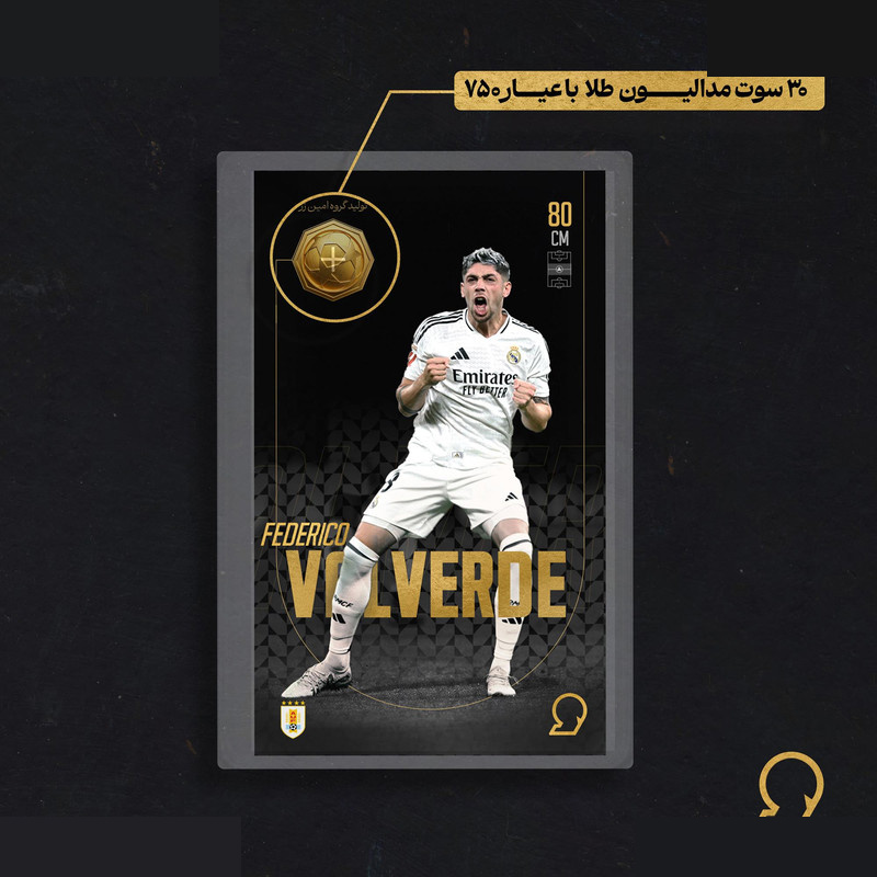 طلا گرمی 18 عیار سوت مدل VALVERDE طرح کارت فوتبالی 2025 کد SO10116 طلا گرمی 18 عیار سوت مدل VALVERDE طرح کارت فوتبالی 2025 کد SO10116