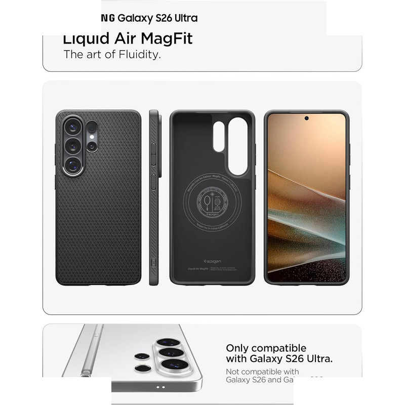 کاور اسپیگن مدل Liquid Air (Mag Fit) مناسب برای گوشی موبایل سامسونگ Galaxy S26 Ultra کاور اسپیگن مدل Liquid Air (Mag Fit) مناسب برای گوشی موبایل سامسونگ Galaxy S26 Ultra