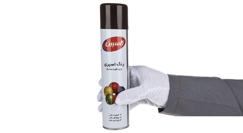 اسپری رنگ قهوه ای تیره کاسپین وزن 295 گرم اسپری رنگ قهوه ای تیره کاسپین وزن 295 گرم