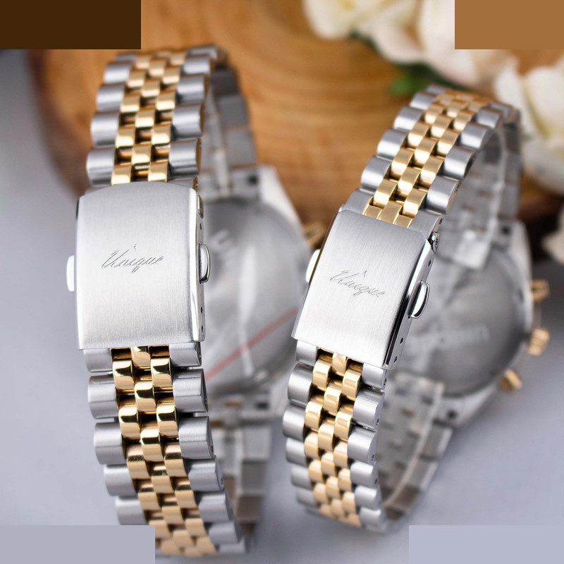 ست ساعت مچی عقربه ای کوارتز زنانه و مردانه یونیک مدل s517