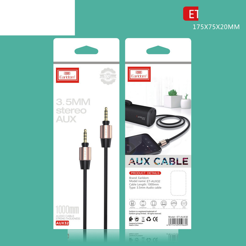 کابل AUX ارلدام مدل ET-AUX32 کابل 1 متر کابل AUX ارلدام مدل ET-AUX32 کابل 1 متر