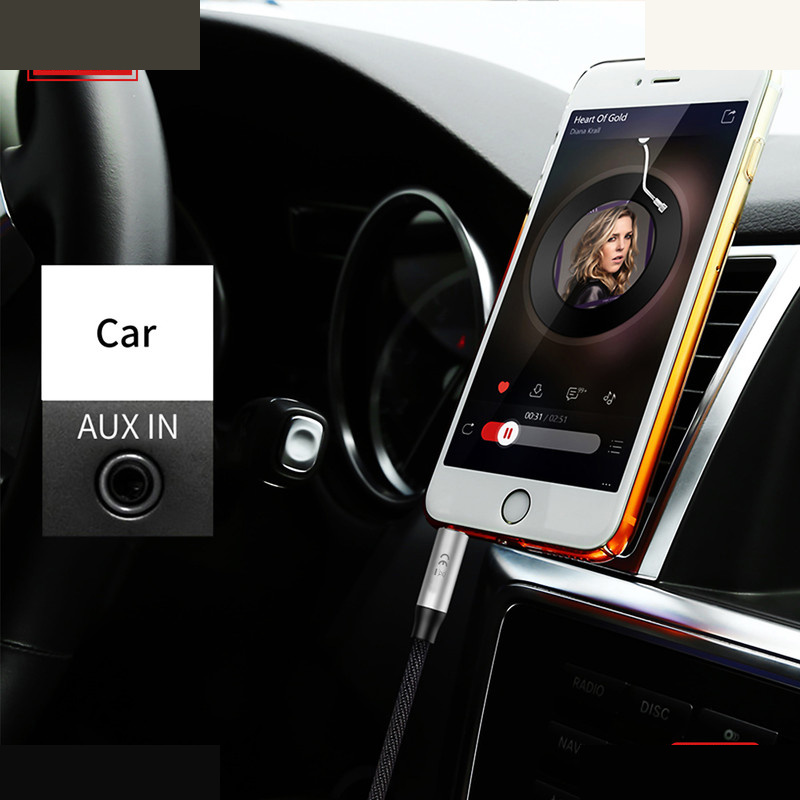 کابل تبدیل AUX به لایتنینگ / USB-C / AUX ارلدام مدل AUX09 طول 1.2 متر