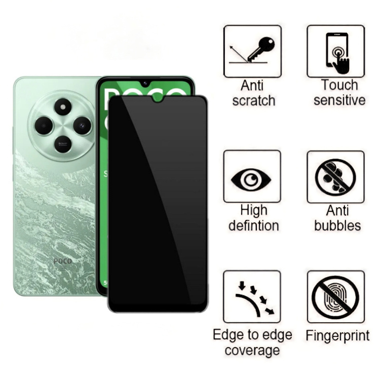 محافظ صفحه نمایش شیشه ای گوشی موبایل زیفرند مدل Privacy مناسب شیائومی Poco C75 5G محافظ صفحه نمایش شیشه ای گوشی موبایل زیفرند مدل Privacy مناسب شیائومی Poco C75 5G