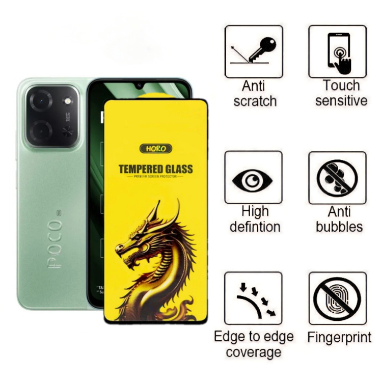 محافظ صفحه نمایش شیشه ای گوشی موبایل زیفرند مدل Gold Dragon مناسب شیائومی Poco C85 5G محافظ صفحه نمایش شیشه ای گوشی موبایل زیفرند مدل Gold Dragon مناسب شیائومی Poco C85 5G