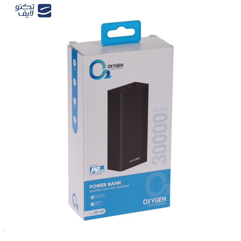 پاوربانک اکسیژن مدل OX-60 ظرفیت 30000 میلیآمپر ساعت پاوربانک اکسیژن مدل OX-60 ظرفیت 30000 میلیآمپر ساعت