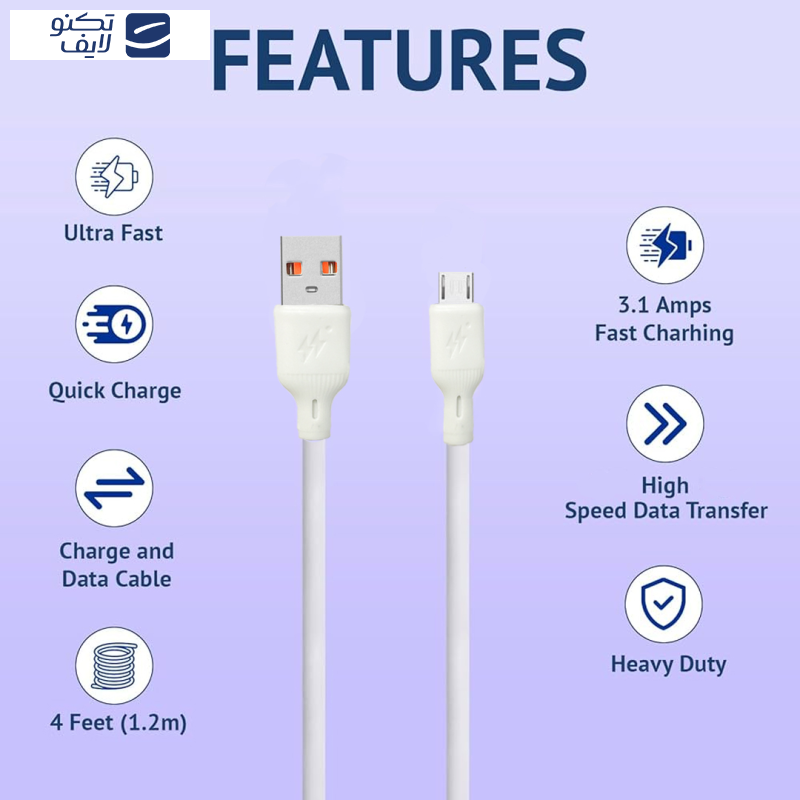 کابل تبدیل USB به microUSB اوکی 24 مدل UMU Fast Charge طول 1 متر