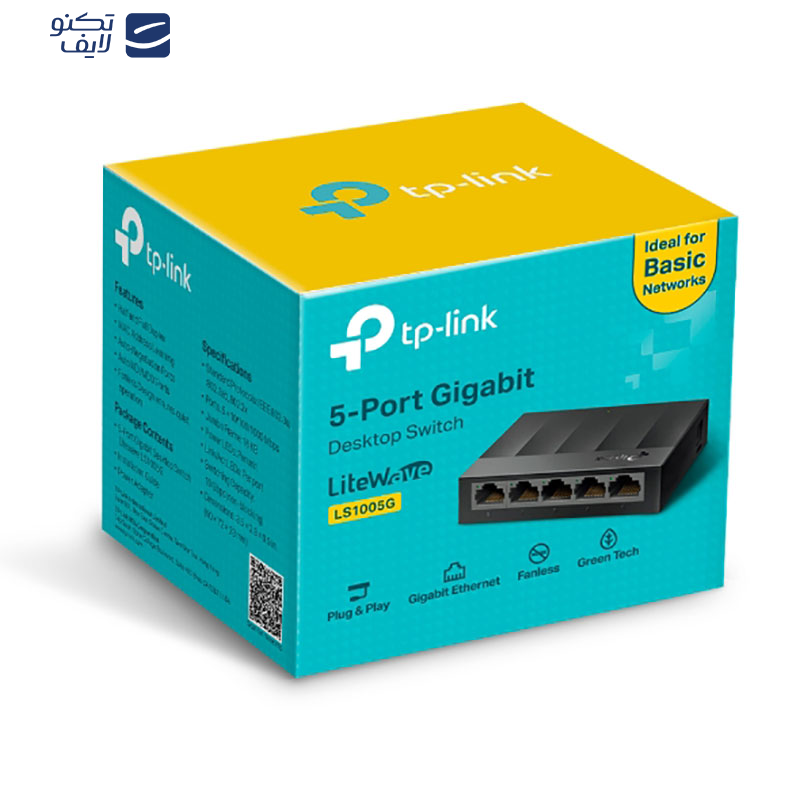 سوییچ 5 پورت گیگابیتی و دسکتاپ تی پی-لینک مدل LS1005G سوییچ 5 پورت گیگابیتی و دسکتاپ تی پی-لینک مدل LS1005G
