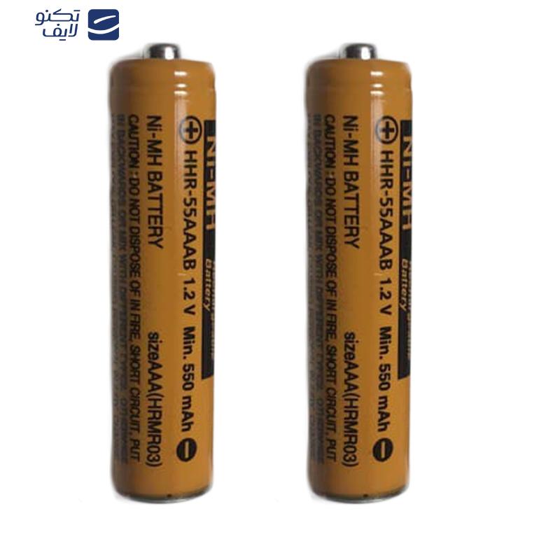 باتری نیم قلمی قابل شارژ تلفن بی سیم پاناسونیک مدل Ni-MH/HHR-55AAAB HRMR03 بسته دو عددی باتری نیم قلمی قابل شارژ تلفن بی سیم پاناسونیک مدل Ni-MH/HHR-55AAAB HRMR03 بسته دو عددی