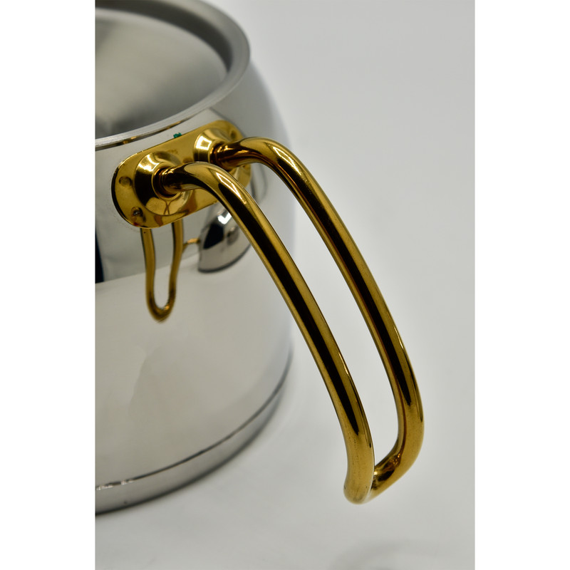 ست کتری و قوری ام جی اس طرح استیل طلایی کد K41014