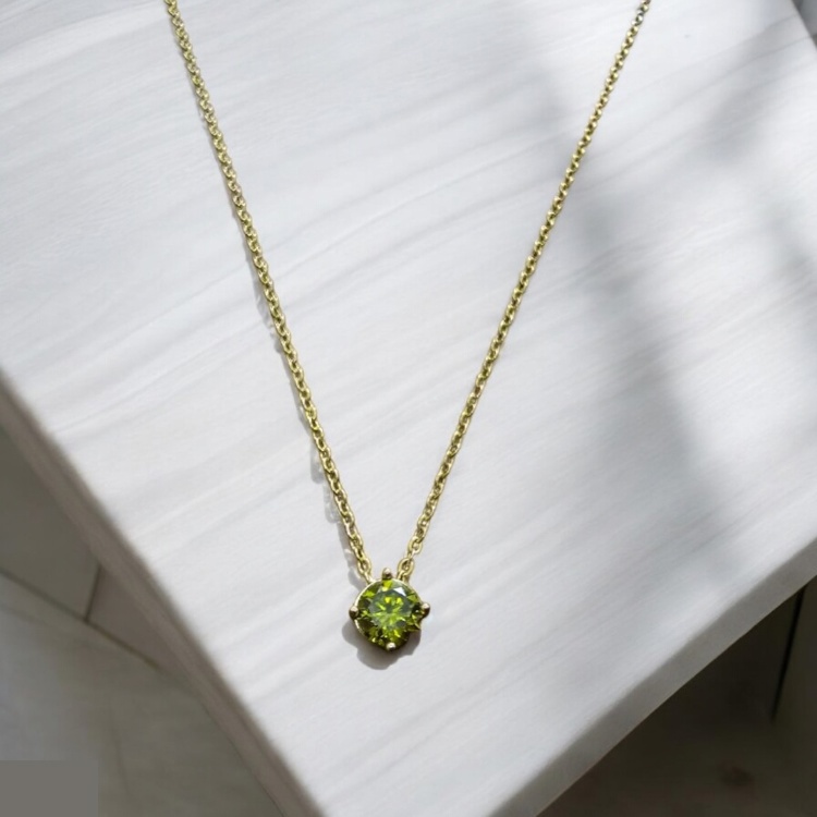 گردنبند طلا 18 عیار زنانه شمیم گلد گالری مدل مینیمال طرح زمرد گردنبند طلا 18 عیار زنانه شمیم گلد گالری مدل مینیمال طرح زمرد