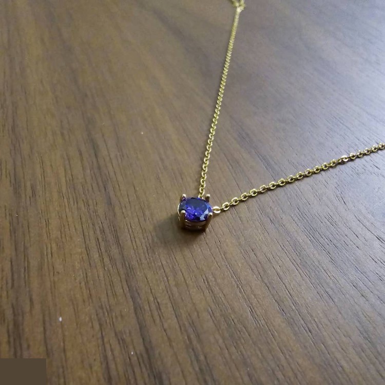 گردنبند طلا 18 عیار زنانه شمیم گلد گالری مدل مینیمال طرح یاقوت کبود گردنبند طلا 18 عیار زنانه شمیم گلد گالری مدل مینیمال طرح یاقوت کبود