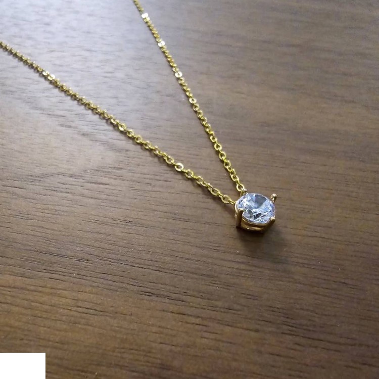 گردنبند طلا 18 عیار زنانه شمیم گلد گالری مدل مینیمال طرح برلیان