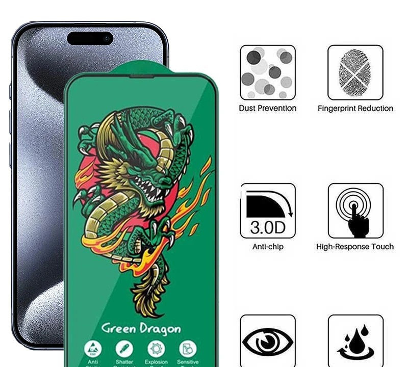 محافظ صفحه نمایش اپیکوی مدل Green Dragon ExplosionProof مناسب برای گوشی موبایل اپل iPhone 16 Pro محافظ صفحه نمایش اپیکوی مدل Green Dragon ExplosionProof مناسب برای گوشی موبایل اپل iPhone 16 Pro