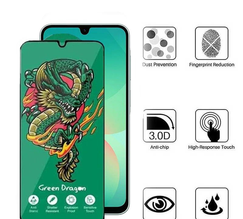 محافظ صفحه نمایش اپیکوی مدل Green Dragon ExplosionProof مناسب برای گوشی موبایل سامسونگ Galaxy A17/ A26 / A16 محافظ صفحه نمایش اپیکوی مدل Green Dragon ExplosionProof مناسب برای گوشی موبایل سامسونگ Galaxy A17/ A26 / A16