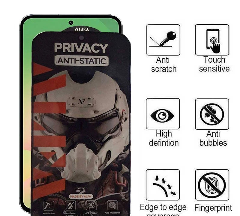 محافظ صفحه نمایش حریم شخصی اپیکوی مدل Alpha مناسب برای گوشی موبایل سامسونگ Galaxy S25 FE/A55/A35 محافظ صفحه نمایش حریم شخصی اپیکوی مدل Alpha مناسب برای گوشی موبایل سامسونگ Galaxy S25 FE/A55/A35