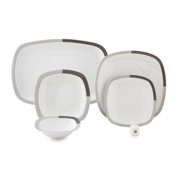 سرویس غذاخوری 27 پارچه 6 نفره چینی زرین ایران مدل  وگاس اوریت درجه 3