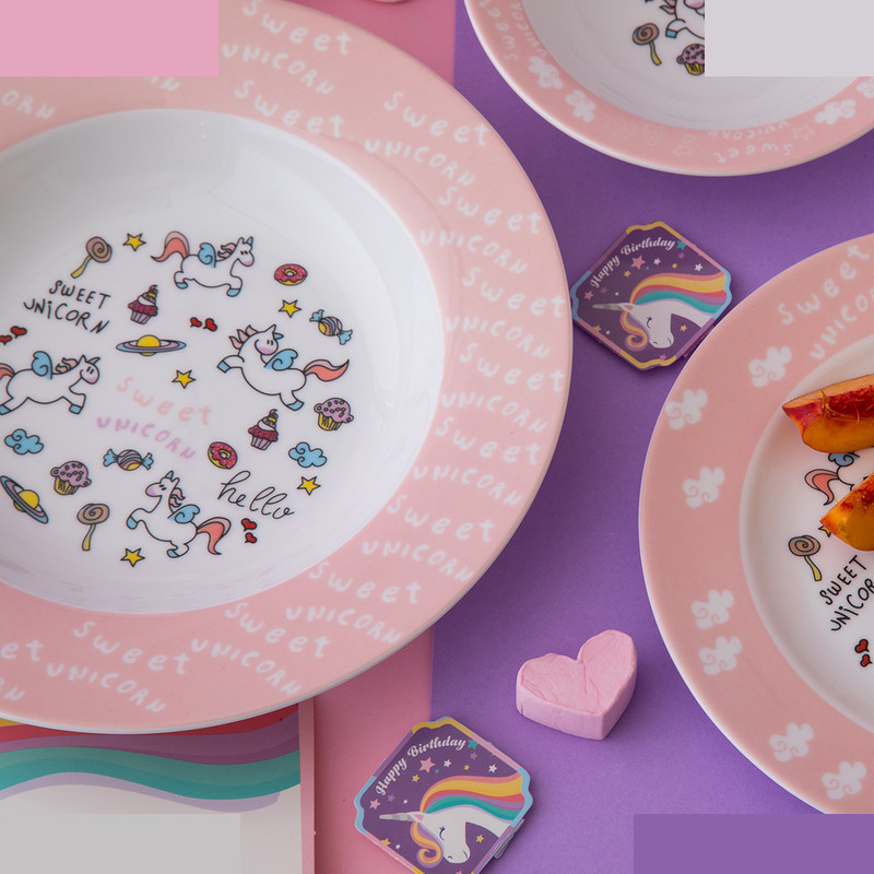 سرویس غذاخوری 5 پارچه کودک چینی زرین ایران مدل لیتل پونی درجه یک