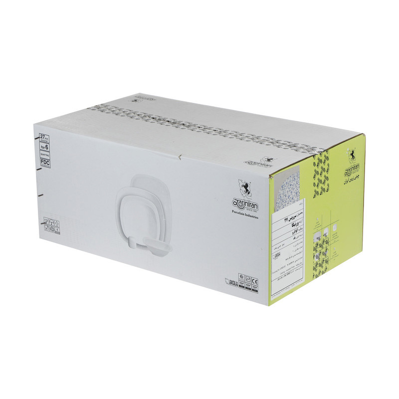 سرویس غذاخوری 27 پارچه چینی زرین ایران مدل کواترو ورنیکا درجه یک