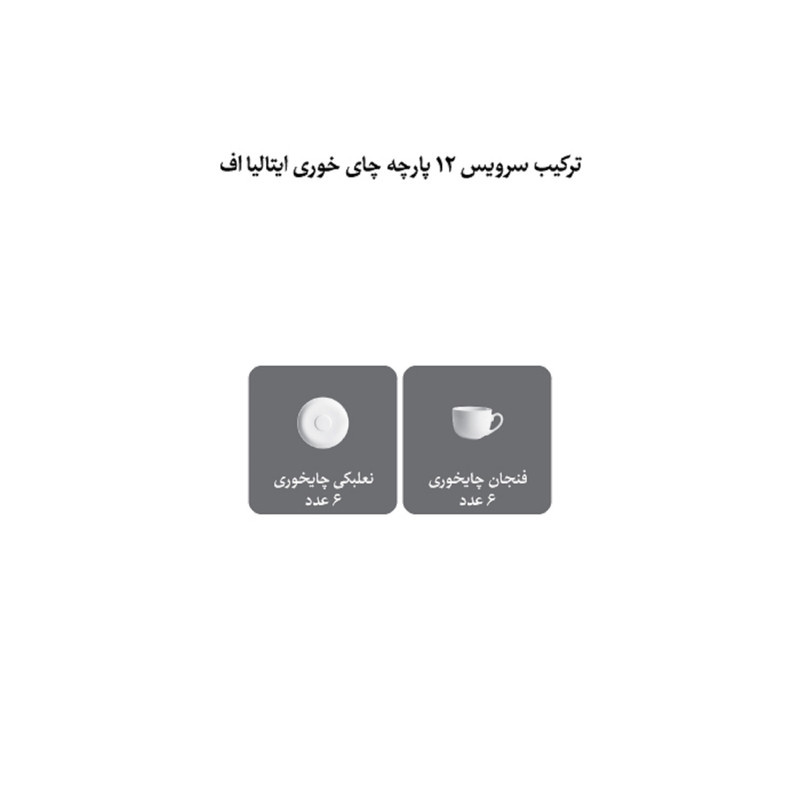 ست فنجان و نعلبکی 12 پارچه چینی زرین ایران مدل ایتالیا اف 8 پرشیا درجه عالی ست فنجان و نعلبکی 12 پارچه چینی زرین ایران مدل ایتالیا اف 8 پرشیا درجه عالی