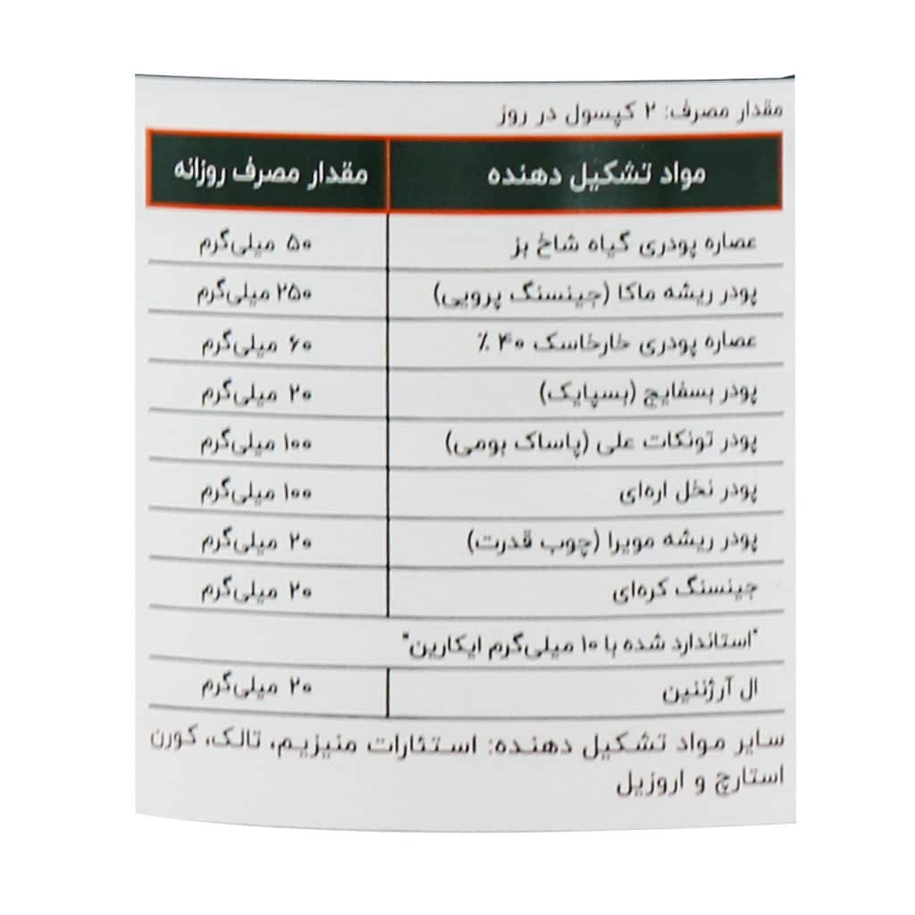 کپسول انرژ آپ اروند فارمد 60 عدد کپسول انرژ آپ اروند فارمد 60 عدد