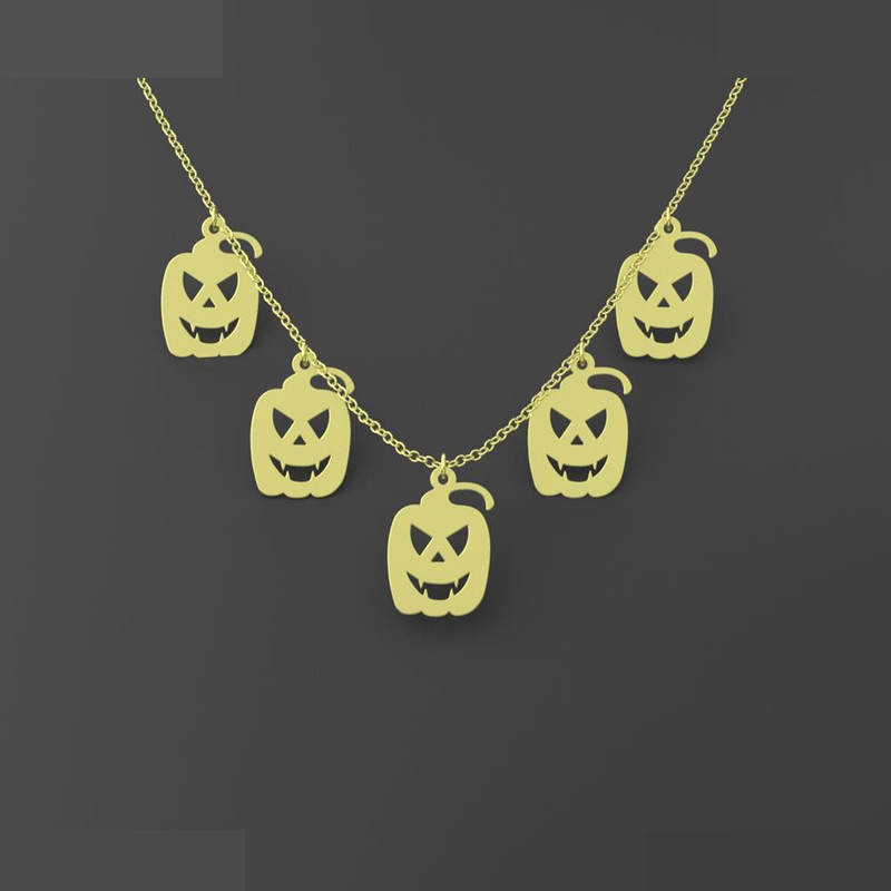 گردنبند طلا 18 عیار زنانه مدوپد مدل هالووین کد RNA18002