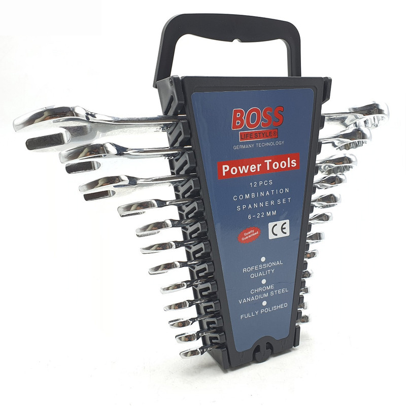 آچار یکسر تخت و یکسر رینگی باس مدل LIFE-STYLE مجموعه 12 عددی