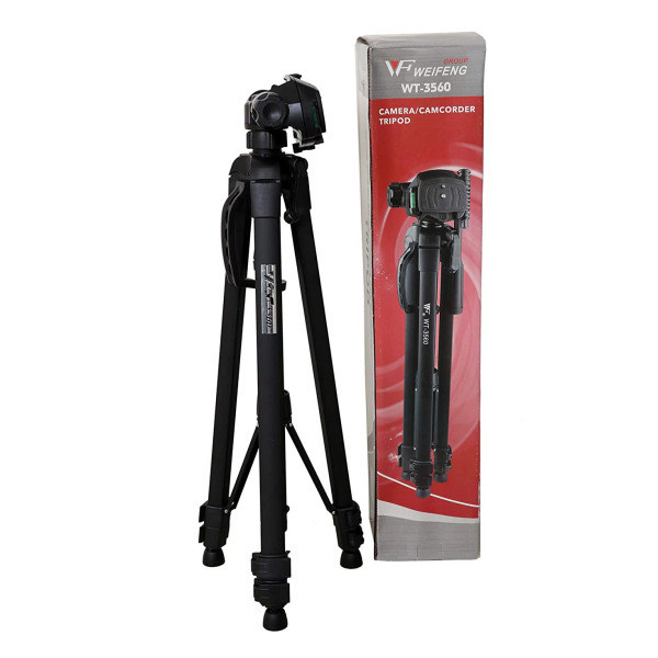 سه پایه دوربین ویفنگ مدل WT-3560 به همراه گیره نگهدارنده موبایل سه پایه دوربین ویفنگ مدل WT-3560 به همراه گیره نگهدارنده موبایل