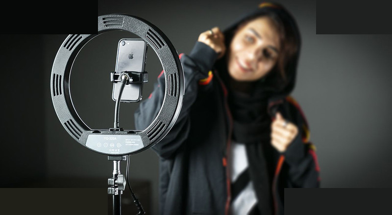 رینگ لایت مدل YQ-320A به همراه پایه رینگ لایت مدل YQ-320A به همراه پایه