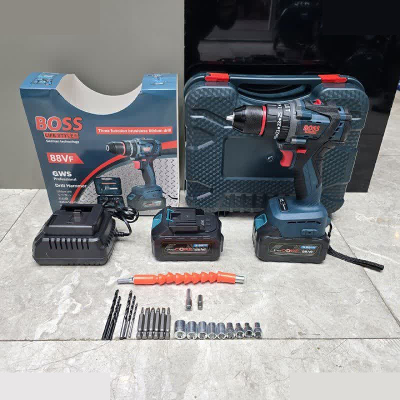 مجموعه 27 عددی دریل شارژی چکشی باس مدل 88V-Brushless- Single Battery مجموعه 27 عددی دریل شارژی چکشی باس مدل 88V-Brushless- Single Battery