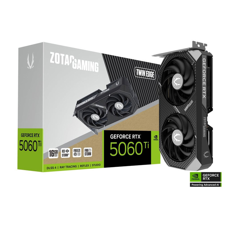 کارت گرافیک مبتنی بر NVIDIA زوتک مدل GEFORCE RTX 5060 Ti 16GB ZOTAC TWIN EDGE کارت گرافیک مبتنی بر NVIDIA زوتک مدل GEFORCE RTX 5060 Ti 16GB ZOTAC TWIN EDGE