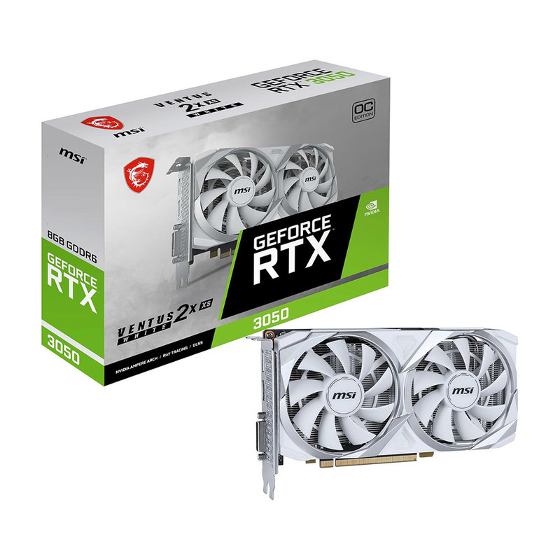 کارت گرافیک ام اس آی مدل GeForce RTX™ 3050 VENTUS 2X XS 8G OC White کارت گرافیک ام اس آی مدل GeForce RTX™ 3050 VENTUS 2X XS 8G OC White