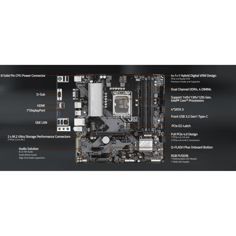 مادربرد گیگابایت مدل B760M D3HP DDR4 مادربرد گیگابایت مدل B760M D3HP DDR4