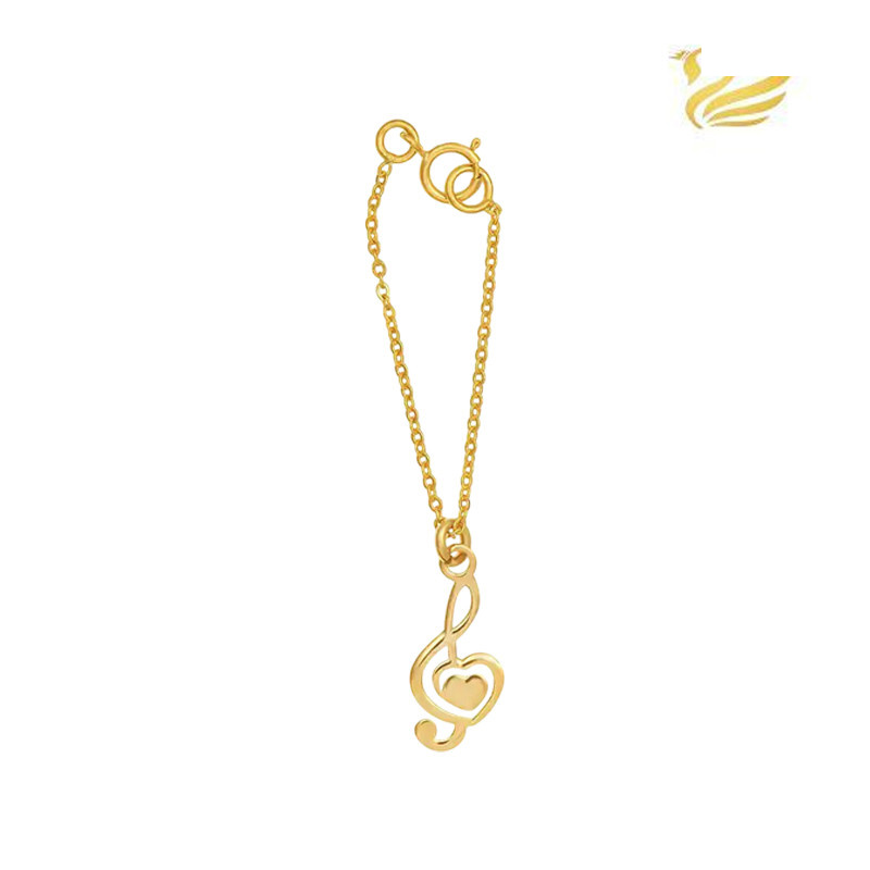 آویز ساعت طلا 18 عیار زنانه گالری قو طلایی مدل نت و قلب