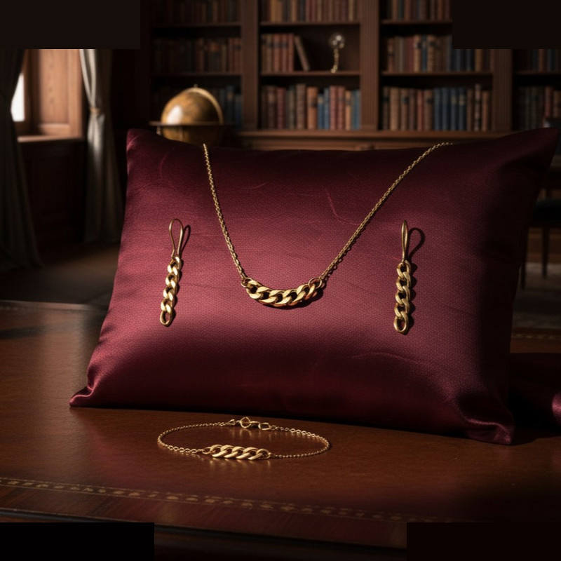 نیم ست طلا 18 عیار زنانه گالری قو طلایی مدل کارتیه فلامینگو سبک