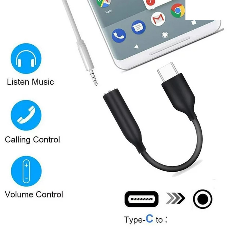 کابل تبدیل USB-C به جک 3.5 میلیمتری مدل T15991 طول 0.19 متر کابل تبدیل USB-C به جک 3.5 میلیمتری مدل T15991 طول 0.19 متر