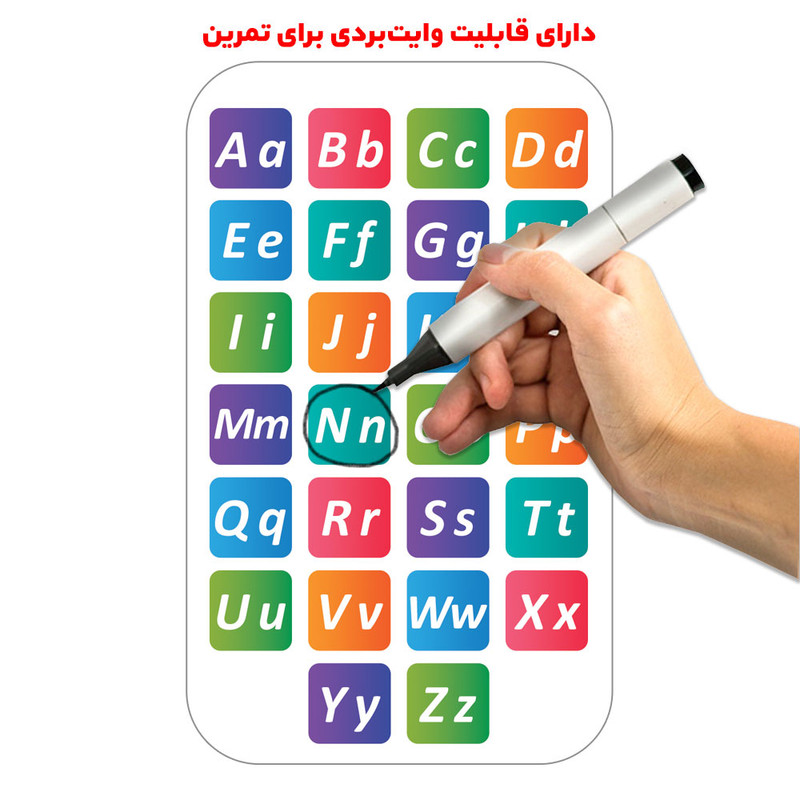 فلش کارت آموزش الفبای انگلیسی همراه با تمرین نوشتاری انتشارات اندیشه کهن
