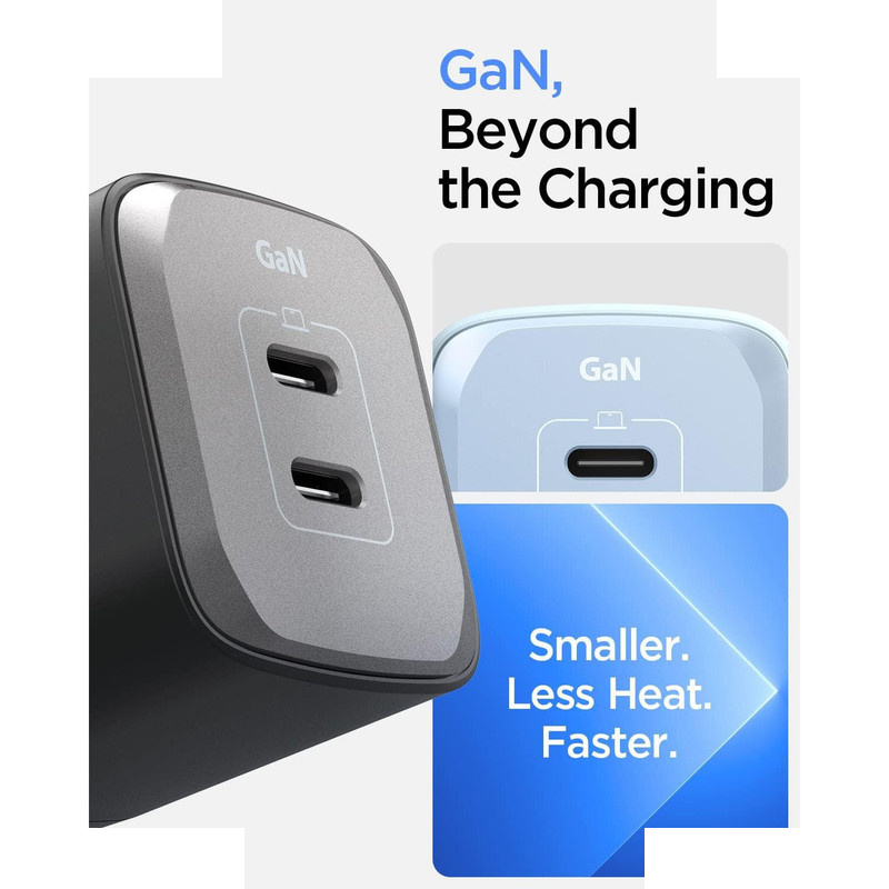 شارژر دیواری 65 وات دو پورت اسپیگن مدل PE2204EU شارژر دیواری 65 وات دو پورت اسپیگن مدل PE2204EU